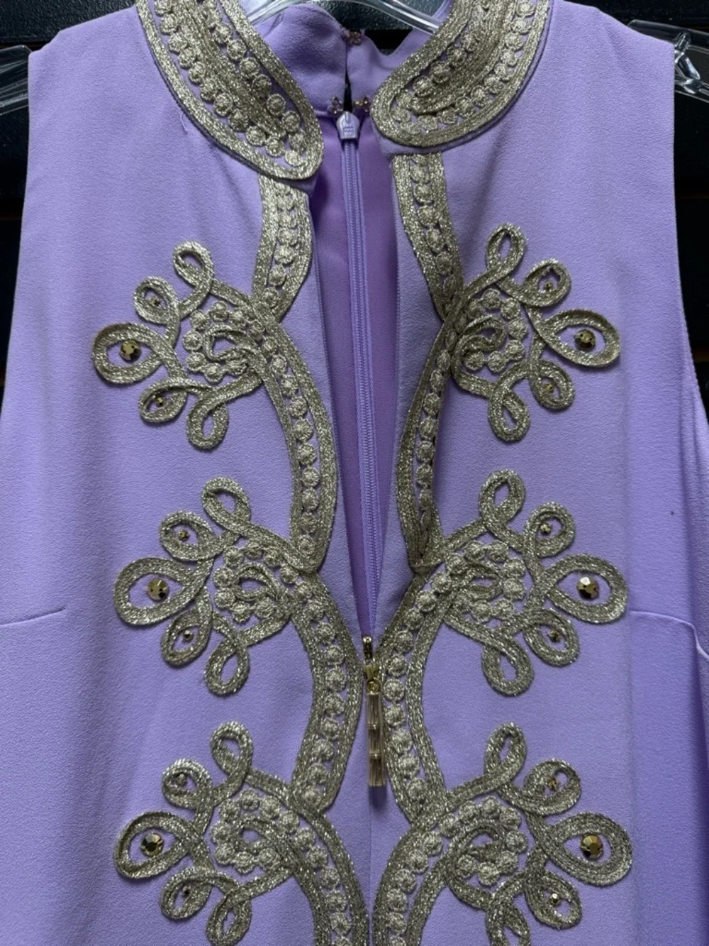 Lilly Pulitzer Jane Maxi Dress Purple Iris Gold Embroidered NWT 00